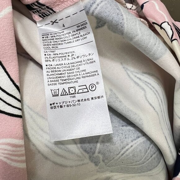 Banana Republic Women's  Sleeveless Sheath Dress  Size 4 Pink Black White Floral - Picture 13 of 13